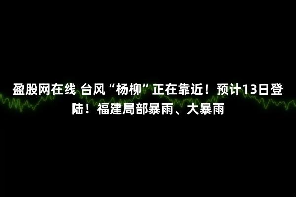 盈股网在线 台风“杨柳”正在靠近！预计13日登陆！福建局部暴雨、大暴雨