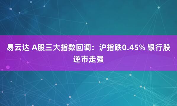 易云达 A股三大指数回调：沪指跌0.45% 银行股逆市走强